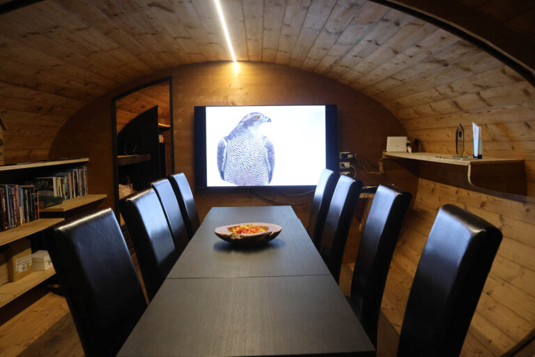 Conference Room Facilities at our wildlife photography hide complex in Estonia.