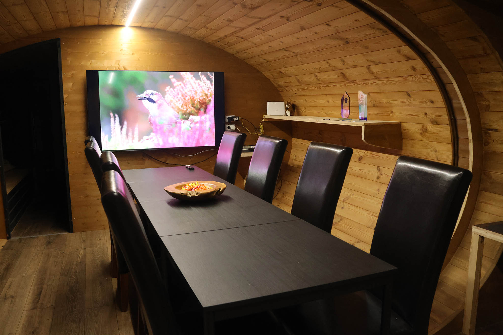 Conference Room Facilities at our wildlife photography hide complex in Estonia.