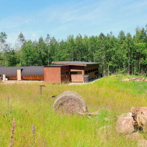 Our wildlife hide complex in Estonia in summer.